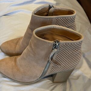 Target Beige Ankle Boots with Perforated Design